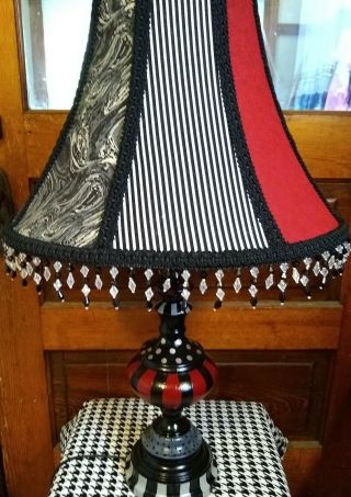 Whimsical Painted Lamp.  Hand Painted,  Mackenzie Childs Napkin