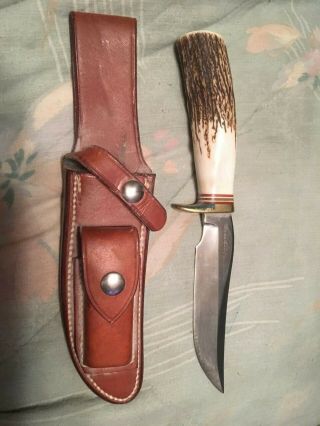 Randall Model 26 Pathfinder Hunting Knife Stag Handle Drop Point Blade.