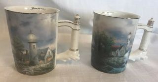 Thomas Kinkade Lighthouse Cups First Set - Beacon Of Hope - A Light In The Storm