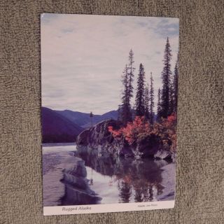 Vintage Postcard Rugged Alaska In Autumn