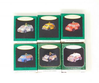 Hallmark Miniature Ornaments (6) Complete On The Road Series Pressed Tin