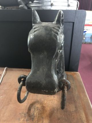 Vintage Cast Iron Horse Head Hitching Post Topper