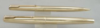 Parker 61 Presidential 14kt Solid Gold Fountain Pen & Pencil Set - 1960 ' s 4