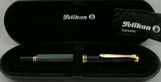 Pelikan M800 Green Striped Fountain Pen - 14ct Nib - 1980 