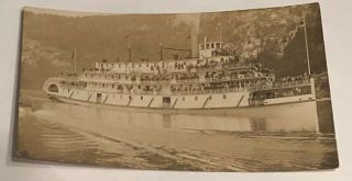 Vintage Postcard Of A Old Boat On River In British Columbia Carrying Passengers