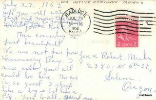 1952 Native American Indians Washington RPPC real photo postcard 8822 2