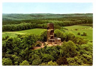 Tomburg Castle Ruin Rheinbach Postcard Germany Nature Reserve Unposted