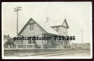 235 - Carp Ontario 1918 Ottawa.  Gtr Train Station.  Real Photo Postcard