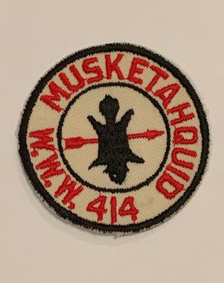 Oa Lodge 414 Musketahquid 414r1 Rare Round Patch