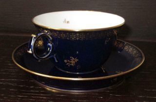 20th Century SEVRES French Porcelain Cup & Saucer EX HAROLD WILSON / DE GAULLE 6 5