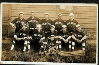 Greenbush Michigan,  City Baseball Team,  1910 Era Rppc Postcard
