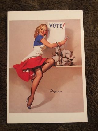 Postcard Vintage Pin Up Girl Art It 