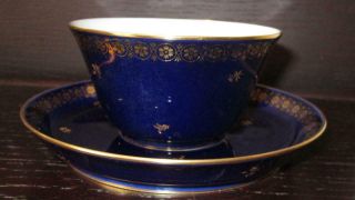 20th Century SEVRES French Porcelain Cup & Saucer EX HAROLD WILSON / DE GAULLE 5 2