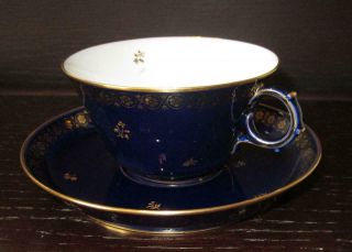 20th Century SEVRES French Porcelain Cup & Saucer EX HAROLD WILSON / DE GAULLE 5 4