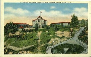 Postcard National Soldiers Home Hot Springs Black Hills South Dakota Sd Vintage