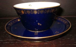20th Century SEVRES French Porcelain Cup & Saucer EX HAROLD WILSON / DE GAULLE 3 3