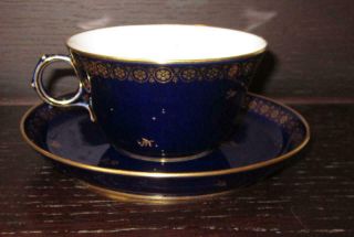 20th Century SEVRES French Porcelain Cup & Saucer EX HAROLD WILSON / DE GAULLE 3 4