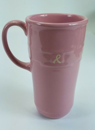 Longaberger Pottery Pink Horizon Of Hope Breast Cancer Awareness Travel Mug