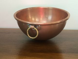 Vintage Lamalle Ny Made In France Heavy 4 Qt Copper Mixing Bowl