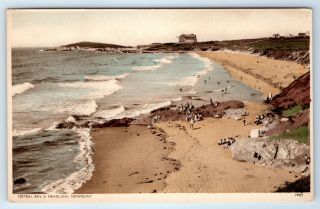 Vintage Postcard Fistral Bay Headland Newquay Uk
