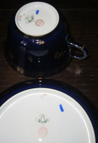 20th Century SEVRES French Porcelain Cup & Saucer EX HAROLD WILSON / DE GAULLE 1 9