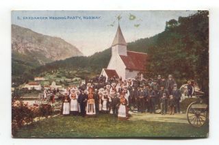 Norway - Hardanger Wedding Party - Postcard Advertising Bergen Exhibition 1910