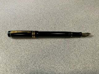 Parker Duofold “international” Fountain Pen - Black With 23k Gold Plated Trim
