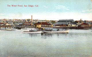 Postcard The Water Front In San Diego,  California 109196