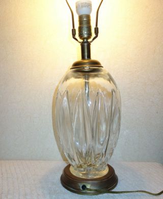 Vintage Frederick Cooper Chicago Table Lamp Heavy Glass Brass Hollywood Regency