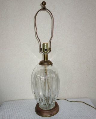 Vintage Frederick Cooper CHICAGO Table Lamp Heavy Glass Brass Hollywood Regency 2