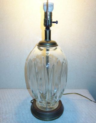 Vintage Frederick Cooper CHICAGO Table Lamp Heavy Glass Brass Hollywood Regency 4
