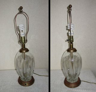 Vintage Frederick Cooper CHICAGO Table Lamp Heavy Glass Brass Hollywood Regency 5