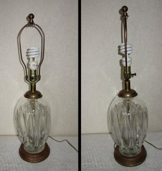Vintage Frederick Cooper CHICAGO Table Lamp Heavy Glass Brass Hollywood Regency 6