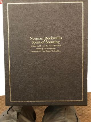 Bsa Norman Rockwell’s 12 Proof Silver Coin Scout Law Set In Case.