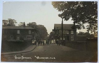 Early Real Photo Postcard High Street Wivenhoe Children & Stores
