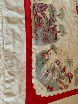 Vintage FLORIDA State Map Souvenir Tablecloth Red Pre Disney Cloth. 6
