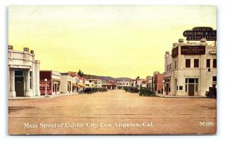 Vintage Postcard Main Street Of Culver City Los Angeles California V1