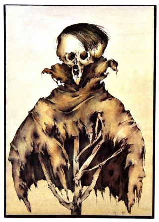 400196 Degenhardt Political Caricature On Hitler Death Skull Germany Art P/card