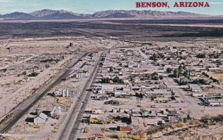 Airplane View Benson Arizona Postcard 1960 