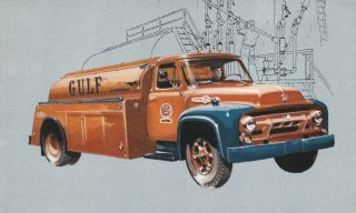1954 Gulf Oil Tanker Ford F - 700 Truck