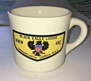 Vintage Www 482 Black Eagle Lodge Transatlantic Council Boy Scouts Mug