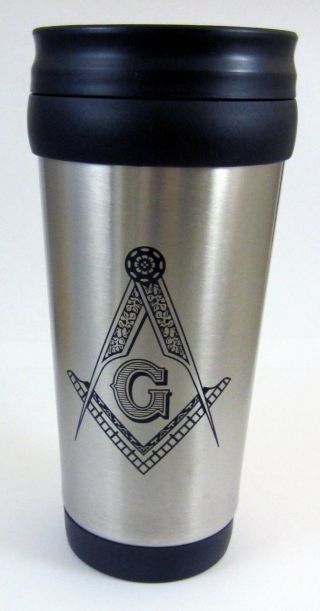Masonic 16 Ounce Stainless Steel Travel Tumbler Mug Freemason Mason Coffee Cup