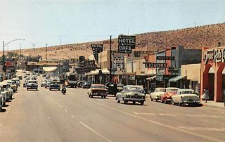 Barstow,  Ca - View Of Main St (route 66) Businesses 1950 