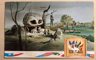Six Flags Over Texas Skull Rock Island Section Arlington Texas Vtg Postcard