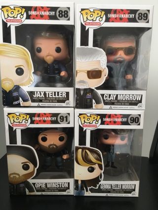 Funko Pop Sons Of Anarchy Bundle Jax,  Gemma,  Opie,  And Clay Complete.  Vaulted.