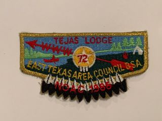 Order Of The Arrow Tejas Lodge 72 S12 Rare Flap Noac 1986 12 Made