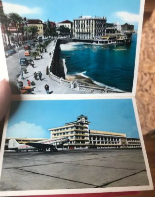 Lebanon Beirut Vintage Attached Postcard Booklet Color Photo 1950s Very Rare 3