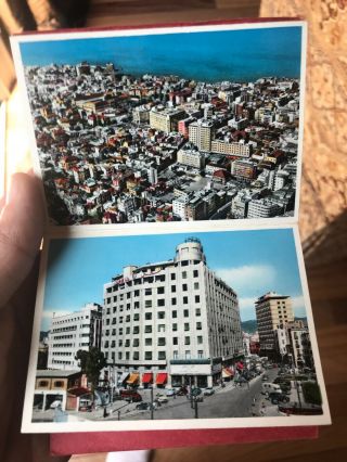 Lebanon Beirut Vintage Attached Postcard Booklet Color Photo 1950s Very Rare 6