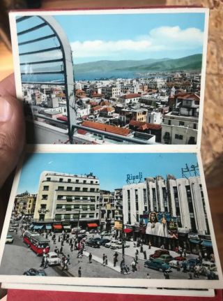 Lebanon Beirut Vintage Attached Postcard Booklet Color Photo 1950s Very Rare 8