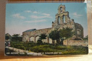 1909 San Antonio Texas Mission San Juan De Capestran Built 1731 Postcard